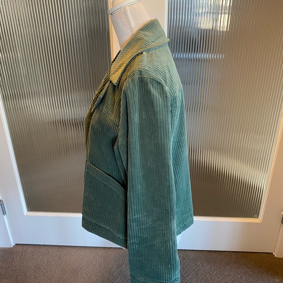 AVEC LES FILLES Teal courderoy pea coat - Picture 3 of 8